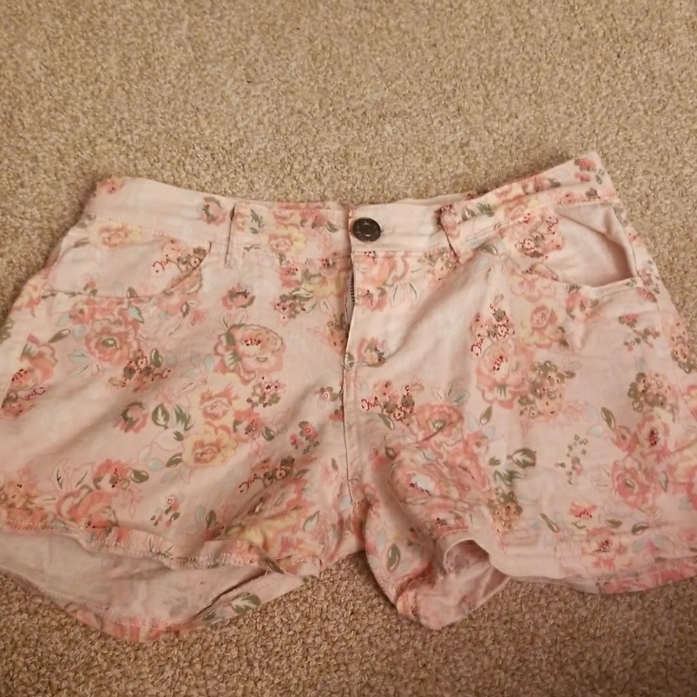 Floral jean shorts